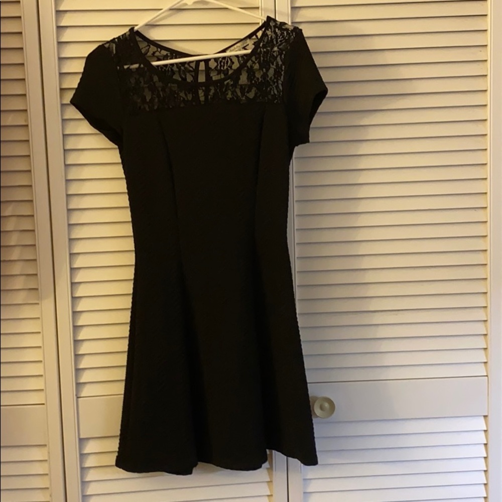 Black Charlotte Russe dress with lacy top.